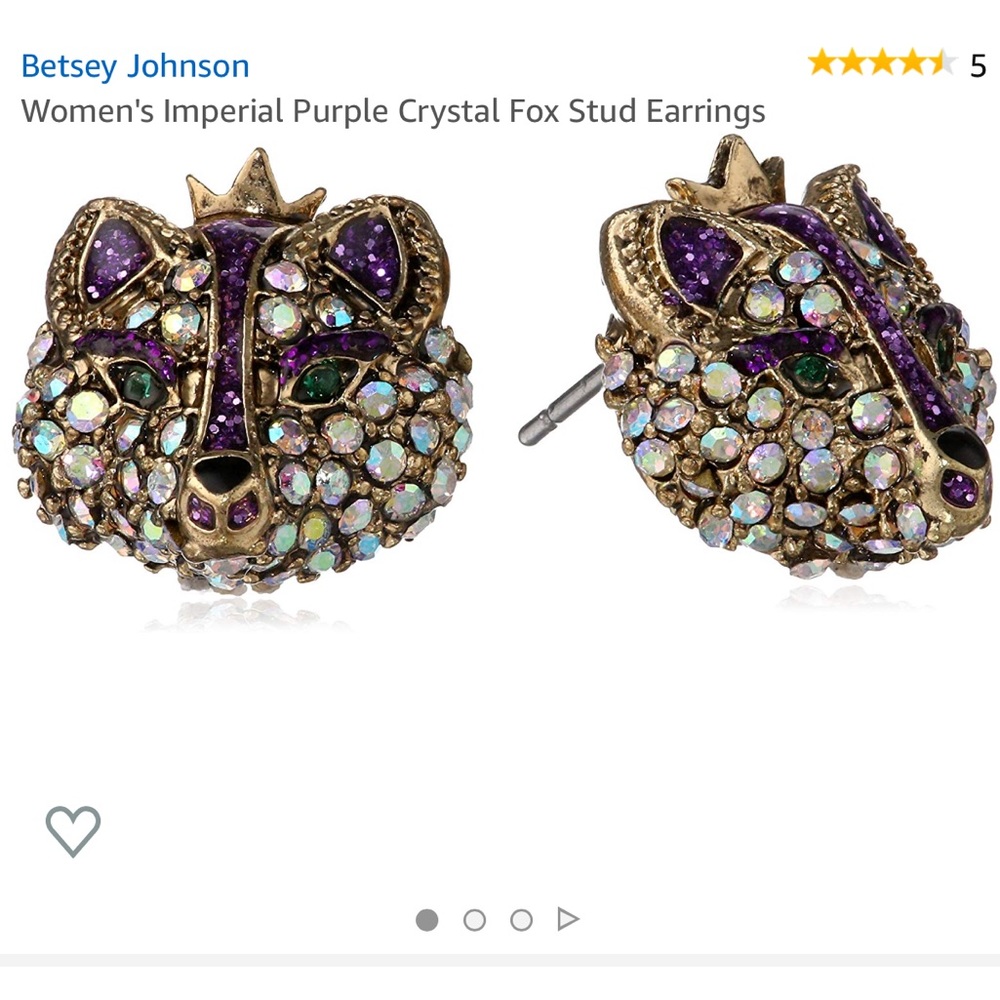 Betsey Johnson | women's crystal fox stud earrings